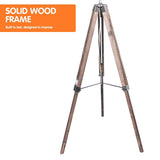 Darrahopens Home & Garden > Lighting Sarantino Timber Tripod Floor Lamp Adjustable Height Taper Fabric