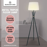 Darrahopens Home & Garden > Lighting Sarantino Tripod Floor Lamp in Metal and Antique Brass