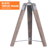 Darrahopens Home & Garden > Lighting Sarantino Wooden Tripod Table Lamp With Black Taper Fabric Shade