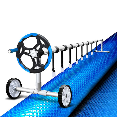darrahopens Home & Garden > Pool & Accessories Aquabuddy 8x4.2m Pool Cover Roller Combo Solar Blanket Swimming Covers Bubble
