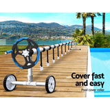 darrahopens Home & Garden > Pool & Accessories Aquabuddy Swimming Pool Cover Roller Reel Adjustable Solar Thermal Blanket Blue