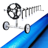 darrahopens Home & Garden > Pool & Accessories Aquabuddy Swimming Pool Cover Roller Wheel Solar Blanket 500 Microns 10X4M