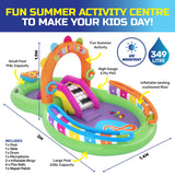 Darrahopens Home & Garden > Pool & Accessories Bestway 3m x 1.9m Inflatable Sing & Splash Water Fun Park Pool & Slide 349L