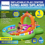Darrahopens Home & Garden > Pool & Accessories Bestway 3m x 1.9m Inflatable Sing & Splash Water Fun Park Pool & Slide 349L