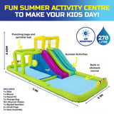 Darrahopens Home & Garden > Pool & Accessories Bestway 7.1 x 2.65m Inflatable Splash Course Water Park Double Slide & Motor