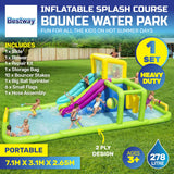 Darrahopens Home & Garden > Pool & Accessories Bestway 7.1 x 2.65m Inflatable Splash Course Water Park Double Slide & Motor