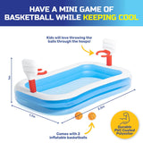 Darrahopens Home & Garden > Pool & Accessories Bestway Inflatable Kids Basketball Pool Built-In Hoops Balls Included 636L