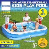 Darrahopens Home & Garden > Pool & Accessories Bestway Inflatable Kids Basketball Pool Built-In Hoops Balls Included 636L