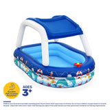 Darrahopens Home & Garden > Pool & Accessories Bestway Inflatable Pool Removable Canopy Boat Design Ocean Themed 282L