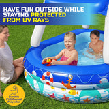 Darrahopens Home & Garden > Pool & Accessories Bestway Inflatable Pool Removable Canopy Boat Design Ocean Themed 282L