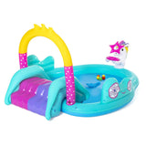 Darrahopens Home & Garden > Pool & Accessories Bestway Inflatable Unicorn Themed Mini Water Fun Park Pool With Slide 220L