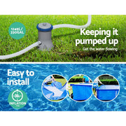 darrahopens Home & Garden > Pool & Accessories Bestway Swimming Pool Steel Frame Above Ground Rectangular Pool Filter Pump