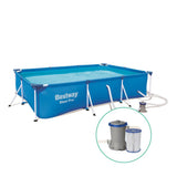 darrahopens Home & Garden > Pool & Accessories Bestway Swimming Pool Steel Frame Above Ground Rectangular Pool Filter Pump