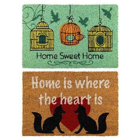 Darrahopens Home & Garden > Rugs 2 x Doormat for Front Door Entryway Cursive Natural Coconut Coir Floor mat Outdoor 40x60cm