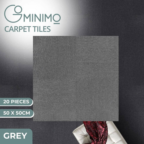 Darrahopens Home & Garden > Rugs GOMINIMO 20pcs Carpet Tiles 50x50cm for Commercial Retail Office Flooring (Grey) GO-FR-100-KC