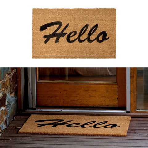 Darrahopens Home & Garden > Rugs J.Elliot Home Hello PVC Backed Coir Printed Door Mat