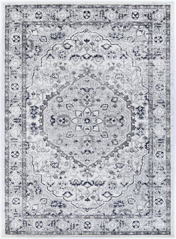 darrahopens Home & Garden > Rugs Ligures Cream Navy Floral Rug 160X160cm Round