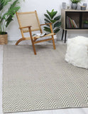 darrahopens Home & Garden > Rugs Natura Wool Fog Beige Chevron Rug 120x170 cm