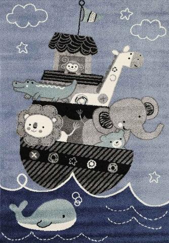 Nova Kids Blue Animal Arc Rug 160x230 cm