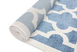 darrahopens Home & Garden > Rugs Piccolo Blue and White Lattice Pattern Kids Rug 133x133cm Round