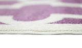 darrahopens Home & Garden > Rugs Piccolo Violet Pink and White Lattice Pattern Kids Rug 160x230cm