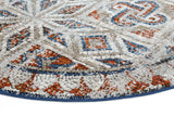 darrahopens Home & Garden > Rugs Roman Mosaic Geometric Navy Red Round Rug 160x160 cm Round