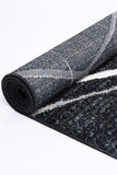 darrahopens Home & Garden > Rugs Windjana Abstract Stripe Charcoal Rug 160x230cm