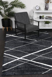 darrahopens Home & Garden > Rugs Windjana Abstract Stripe Charcoal Rug 160x230cm