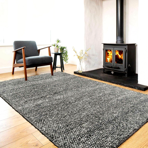 darrahopens Home & Garden > Rugs Wool Pebble Charcoal Lifestyle Rug 130x 180 cm