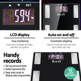 darrahopens Home & Garden > Scales Everfit Bathroom Scales Digital Body Fat Scale 180KG Electronic Monitor BMI CAL