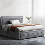 darrahopens Home & Garden > Shading Artiss Bed Frame King Single Size Gas Lift Base With Storage Mattress Fabric