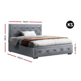 darrahopens Home & Garden > Shading Artiss Bed Frame King Single Size Gas Lift Base With Storage Mattress Fabric