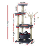 darrahopens Home & Garden > Shading i.Pet Cat Tree Scratching Post Scratcher Cat Tree Tower Condo House toys 110cm