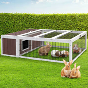 darrahopens Home & Garden > Shading i.Pet Wooden Rabbit Hutch Chicken Coop Run Cage Habitat House Outdoor Large