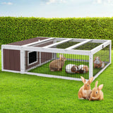darrahopens Home & Garden > Shading i.Pet Wooden Rabbit Hutch Chicken Coop Run Cage Habitat House Outdoor Large