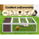 darrahopens Home & Garden > Shading i.Pet Wooden Rabbit Hutch Chicken Coop Run Cage Habitat House Outdoor Large
