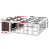darrahopens Home & Garden > Shading i.Pet Wooden Rabbit Hutch Chicken Coop Run Cage Habitat House Outdoor Large