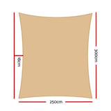 darrahopens Home & Garden > Shading Instahut 2.5x3m Shade Sail Sun Shadecloth 280gsm Sand