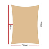 darrahopens Home & Garden > Shading Instahut 280gsm 5x7m Sun Shade Sail Canopy Rectangle