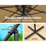 darrahopens Home & Garden > Shading Instahut 3M Umbrella with 48x48cm Base Outdoor Umbrellas Cantilever Sun Beach Garden Patio Beige