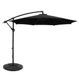 darrahopens Home & Garden > Shading Instahut 3M Umbrella with 48x48cm Base Outdoor Umbrellas Cantilever Sun Beach Garden Patio Black