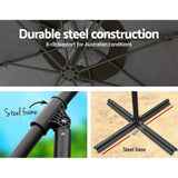 darrahopens Home & Garden > Shading Instahut 3M Umbrella with 48x48cm Base Outdoor Umbrellas Cantilever Sun Beach Garden Patio Charcoal