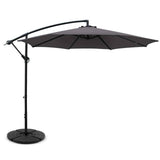 darrahopens Home & Garden > Shading Instahut 3M Umbrella with 48x48cm Base Outdoor Umbrellas Cantilever Sun Beach Garden Patio Charcoal