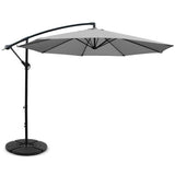 darrahopens Home & Garden > Shading Instahut 3M Umbrella with 48x48cm Base Outdoor Umbrellas Cantilever Sun Beach Garden Patio Grey