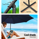 darrahopens Home & Garden > Shading Instahut 3M Umbrella with 48x48cm Base Outdoor Umbrellas Cantilever Sun Beach Garden Patio Navy