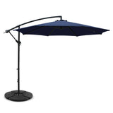 darrahopens Home & Garden > Shading Instahut 3M Umbrella with 48x48cm Base Outdoor Umbrellas Cantilever Sun Beach Garden Patio Navy