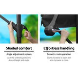 darrahopens Home & Garden > Shading Instahut 3M Umbrella with 48x48cm Base Outdoor Umbrellas Cantilever Sun Beach UV Black