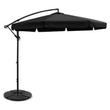 darrahopens Home & Garden > Shading Instahut 3M Umbrella with 48x48cm Base Outdoor Umbrellas Cantilever Sun Beach UV Black