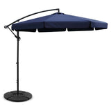 darrahopens Home & Garden > Shading Instahut 3M Umbrella with 48x48cm Base Outdoor Umbrellas Cantilever Sun Beach UV Navy