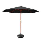 darrahopens Home & Garden > Shading Instahut 3M Umbrella with Base Outdoor Pole Umbrellas Garden Stand Deck Black